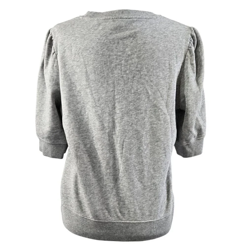 Kate Spade Rain or Shine Gray Elbow Sleeve Sweatshirt Sequin Cloud Whimsical